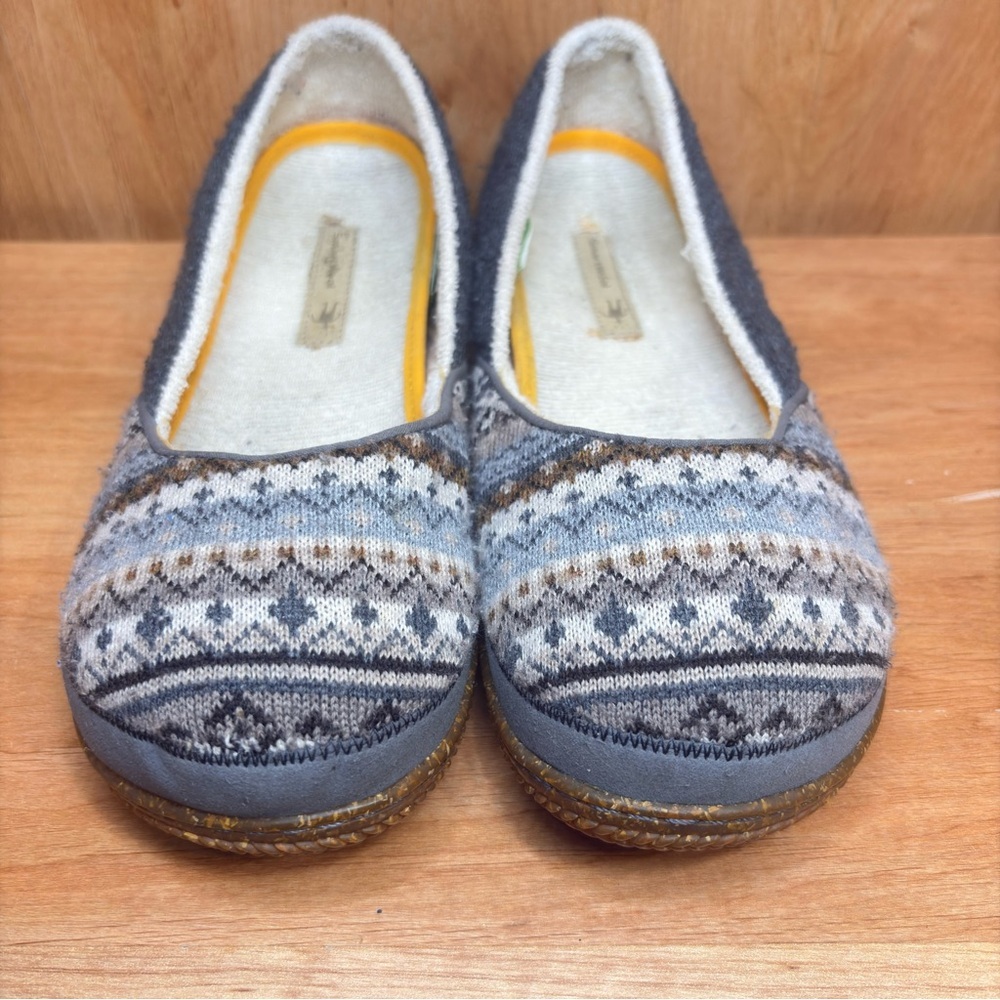 SmartWool Womens 10 Morning Ballet Flats Shoes Outdoor Slippers Gray Wool - Picture 4 of 8